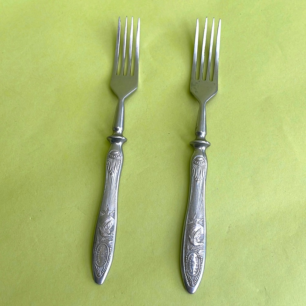 Antique 30’s stainless steel forks made in USSR